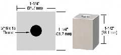 CRL Satin Chrome 1-1/4" Square Standoff Base 1-1/2" in Length