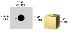 CRL Brass 1-1/4" Square Standoff Base 1" in Length