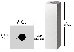 CRL Chrome 1-1/4" Square Standoff Base 4" in Length