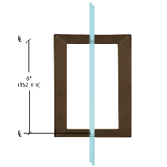 CRL Oil Rubbed Bronze 6" x 6" SQ Series Square Tubing Back-to-Back Pull Handle