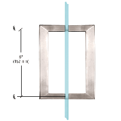 CRL Brushed Nickel 6" x 6" SQ Series Square Tubing Back-to-Back Pull Handle