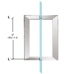 CRL Polished Chrome 6" x 6" SQ Series Square Tubing Back-to-Back Pull Handle