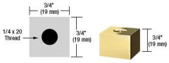 CRL Brass 3/4" Square Standoff Base 3/4" Long