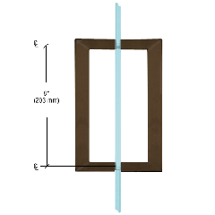 CRL Oil Rubbed Bronze 8" x 8" SQ Series Square Tubing Back-to-Back Pull Handles