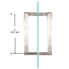 CRL Brushed Nickel 8" x 8" SQ Series Square Tubing Back-to-Back Pull Handles