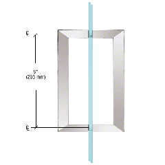 CRL Polished Chrome 8" x 8" SQ Series Square Tubing Back-to-Back Pull Handles