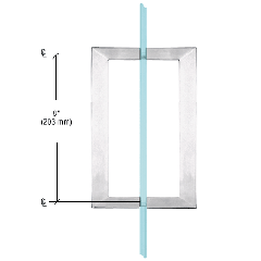 CRL Satin Chrome 8" x 8" SQ Series Square Tubing Back-to-Back Pull Handles