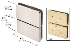 CRL Polished Nickel Senior Prima 02 Series Glass-to-Glass Mount Hinge