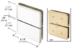 CRL White with Chrome Accent Senior Prima 02 Series Glass-to-Glass Mount Hinge