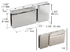 CRL Polished Chrome Top or Bottom Mount Senior Prima Pivot Hinge with Attached U-Clamp