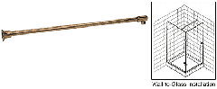 CRL Stabilisierungsstange Ø 19 mm, 991 mm, Komplett-Set Glas-Wand, 10 -12 mm, Bronze antik