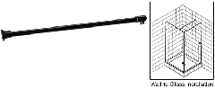 CRL Stabilisierungsstange Ø 19 mm, 991 mm, Komplett-Set Glas-Wand, 10 -12 mm, matt schwarz