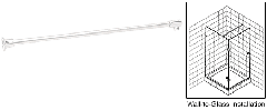 CRL White Frameless Shower Door Fixed Panel Wall-To-Glass Support Bar for 3/8" to 1/2" Thick Glass