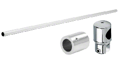 CRL Round Support Bar Set 19mm diameter, 1300mm long Glass to Wall Mount Chrome