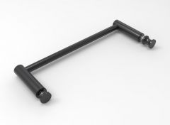 CRL Slim-Line Towel Bar, Round ø 12 mm, 1000 mm, Cap/Knob, matte black