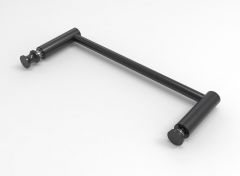 CRL Slim-Line Towel Bar, Round ø 12 mm, 1000 mm, Knob/Cap, matte black