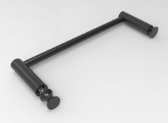 CRL Slim-Line Towel Bar, Round ø 12 mm, 1000 mm, Knob/Flush Mount, matte black