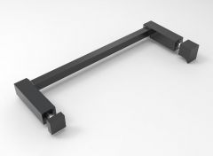 CRL Slim-Line Towel Bar, Square 12 x 12 mm, 1000 mm, Cap/Knob, matte black