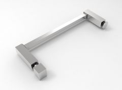 CRL Slim-Line Towel Bar, Square 12 x 12 mm, 1000 mm, Knob/Flush Mount, Chrome