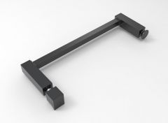 CRL Slim-Line Towel Bar, Square 12 x 12 mm, 1000 mm, Knob/Flush Mount, matte black