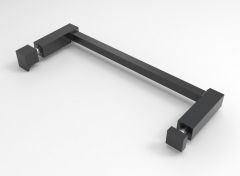 CRL Slim-Line Towel Bar, Square 12 x 12 mm, 1000 mm, Knob/Cap, matte black