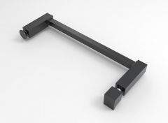 CRL Slim-Line Towel Bar, Square 12 x 12 mm, 1000 mm, Knob/Flush Mount, matte black