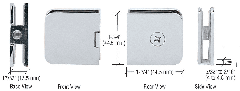 CRL Polished Chrome Junior Traditional Style Fixed Panel U-Clamp