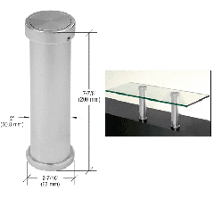 CRL Satin Chrome 7-7/8" UV Bonded Vertical Countertop Support