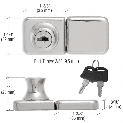 CRL Chrome UV Bond Classic Series Glass Door Lock and Keeper for Double Doors