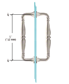 CRL Brushed Nickel 6" Victorian Style Back-to-Back Pull Handle