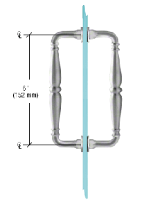 CRL Brushed Satin Chrome 6" Victorian Style Back-to-Back Pull Handle