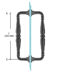 CRL Matte Black 8" Victorian Style Back-to-Back Pull Handles