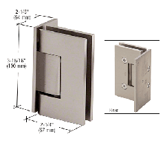 CRL Brushed Nickel Vienna 044 Series Wall Mount Offset Back Plate Hinge