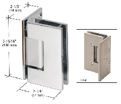 CRL Polished Chrome Vienna 044 Series Wall Mount Offset Back Plate Hinge