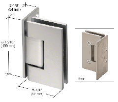 CRL Satin Nickel Vienna 044 Series Wall Mount Offset Back Plate Hinge