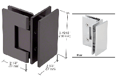 CRL Oil Rubbed Bronze Vienna 092 Series 90 Degree Glass-to-Glass Hinge