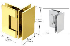 CRL Polished Brass Vienna 092 Series 90 Degree Glass-to-Glass Hinge