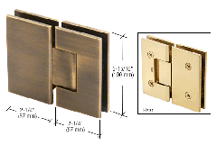 CRL Antique Brass Vienna 180 Series Glass-to-Glass Hinge