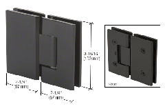 CRL Matte Black Vienna 180 Series Glass-to-Glass Hinge