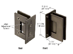 CRL Polished Oil Rubbed Bronze Vienna 337 Series Adjustable Wall Mount Full Back Plate Hinge