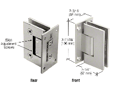 CRL Brushed Satin Chrome Vienna 337 Series Adjustable Wall Mount Full Back Plate Hinge