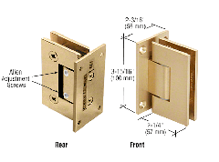 CRL Satin Brass Vienna 337 Series Adjustable Wall Mount Full Back Plate Hinge