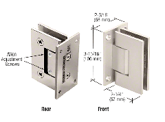 CRL Satin Nickel Vienna 337 Series Adjustable Wall Mount Full Back Plate Hinge