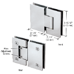 CRL Brushed Satin Chrome Vienna 380 Series Adjustable 180 Degree Glass-to-Glass Hinge