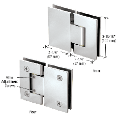 CRL Polished Chrome Vienna 380 Series Adjustable 180 Degree Glass-to-Glass Hinge