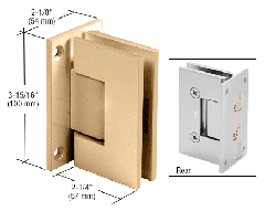 CRL Satin Brass Vienna 537 Series Wall Mount Hinge with Internal 5 Degree Pin