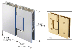 CRL Polished Chrome 180 Degree Glass-to-Glass Victoria Series Hinge