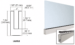 CRL Mill Aluminum 240" Small Profile Windscreen Base Shoe for 3/8" or 1/2" Glass - Extrusion Only