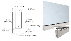 CRL Mill Aluminum 120" Small Profile Windscreen Base Shoe for 3/4" Glass - With Drilled Holes