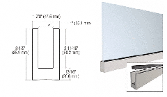 CRL Mill Aluminum 240" Small Profile Windscreen Base Shoe for 3/4" Glass - Extrusion Only